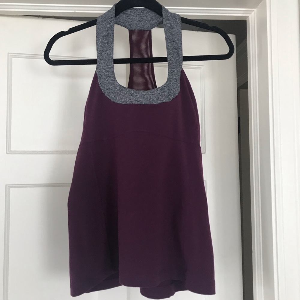 Lululemon eggplant yoga top, size 12